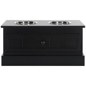 Boomer Double Pet Feeder W/ Drawer - Removable Stainless Steal Bowls - Cat/Dog - PET5701 - Safavieh Pets - 1 of 4