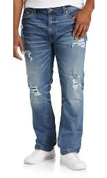 True Nation Damaged Blue Tapered-Fit Destructed Jeans - Men's Big and Tall