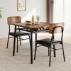 WhizMax 3-Piece Dining Table Set with Storage Rack, Kitchen Table Set for 2, Dining Table and Chairs for 2 with Metal Frame, for Small Space, Brown - 3 of 4
