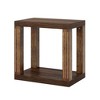 Resenkos Sofa Side End Table, End Table, Couch Table,Wood End Table, 2-Tier Farmhouse Side Table with Storage Shelf,Brown - 3 of 4