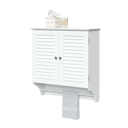 Wall Cabinet With Towel Bar And Shutter Doors White Target