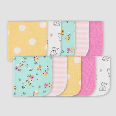 Gerber Baby Girls' 10pk Fox Washcloth Set - Pink