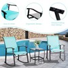 Celebalcony 3 Piece Outdoor Furniture Rocking Patio Set Light Blue - 4 of 4