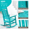 Arceso Rocking Chair Outdoor, Weather Resistant HDPS Plastic Rocker Chairs,  High Back Smooth Rocking Chairs for Outdoor & Indoor, Aruba Blue - 3 of 4