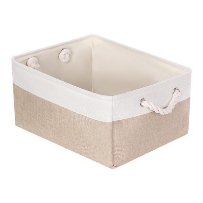 Unique Bargains Fabric Collapsible Storage Organizer Basket with Handles