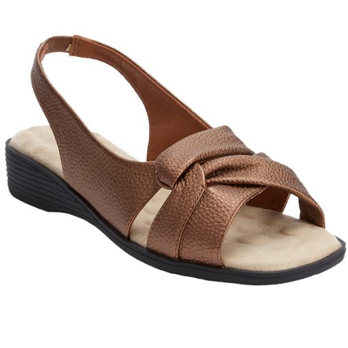 Comfortview Women's Wide Width The Sporty Thong Sandal - 10 W, Brown :  Target