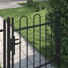 vidaXL Fence Gate Single Door with Arched Top Steel 39.4"x39.4" Black - 3 of 4