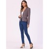 INSPIRE CHIC Women's Notched Collar Long Sleeve Button Front Striped Blazer - 2 of 4