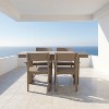 FIONECA 5-Piece HDPE Outdoor Dining Set with Umbrella Hole ¨C Weather-Resistant Patio Table & 4 Armrest Chairs, Wood Finish - 4 of 4