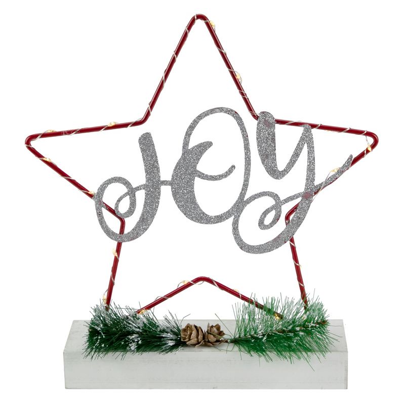 Northlight 11" LED Lighted Star Silhouette Christmas Joy Sign, 1 of 5