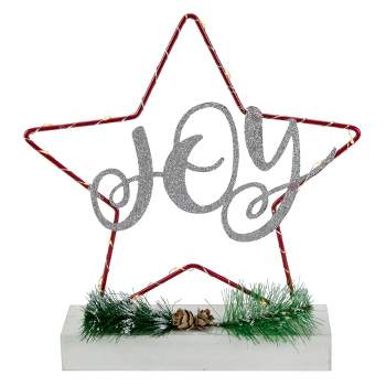 Northlight 11" LED Lighted Star Silhouette Christmas Joy Sign