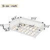 SEVOBAL Kids Bedroom Twin Size Floor Bed Frame With Safety Guardrails Door Removable Slats No Box Spring Needed for Kids, White, 78.15"*19.29"*4.92" - 4 of 4