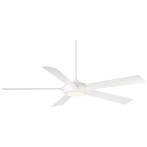 60" Casa Vieja Modern Indoor Ceiling Fan with LED Light Remote Control Matte White for Living Kitchen House Bedroom Family Dining Home Office Room - 1 of 4
