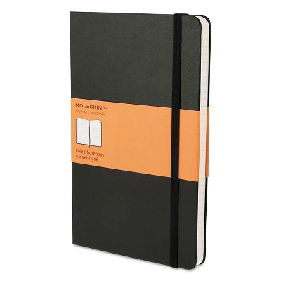 Moleskine Hard Cover Notebook Ruled 8 1/4 x 5 Black Cover 192 Sheets MBL14