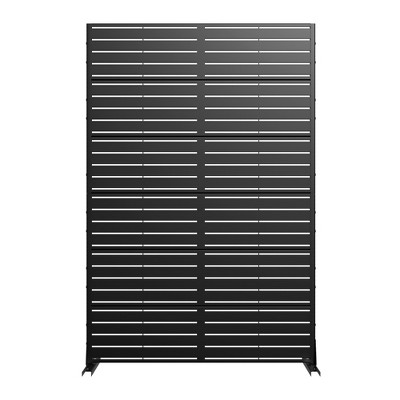 Lirago Metal Outdoor Privacy Screen Freestanding Patio Decorative Screens - 72"x47", Black