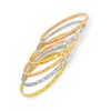 Steeltime Ladies set of 6 stainless steel, 18k gold plated stainless steel, and 18k rose gold plated stainless steel bangle with roman numeral accent - 2 of 4