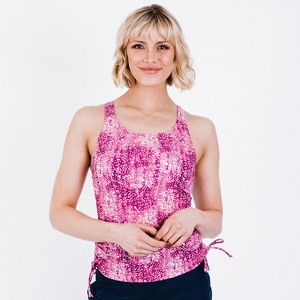 Women's Calypsa Maya Tankini Swim Top With Removable Cups - 1 of 4