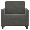 vidaXL Velvet Sofa Chair in Dark Gray - Comfortable Modern Seating Solution with Sturdy Frame & Soft Upholstery - 2 of 4