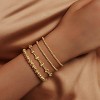 Gold Bracelets for Women 14K Gold Plated Cross Bracelet Strand Bead Ball Bracelets stack Set Chunky Chain Bracelet Trendy - 4 of 4
