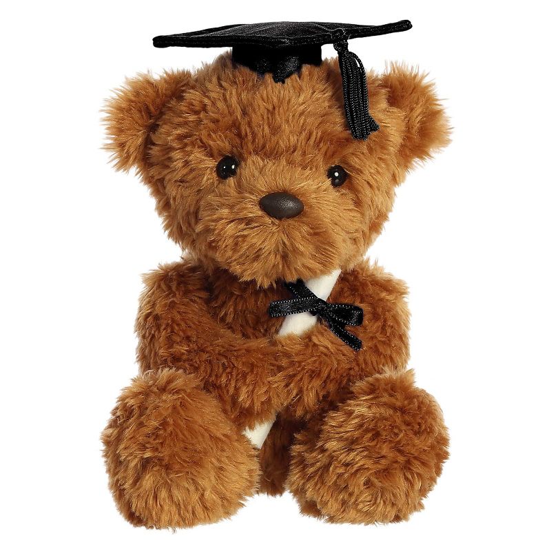 Aurora Small Wagner Bear Graduation Commemorative Stuffed Animal Black Cap 8.5", 1 of 6