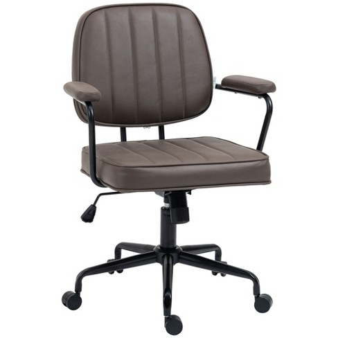 Vinsetto Mid-Back Office Chair PU Leather Swivel Task Armchair with