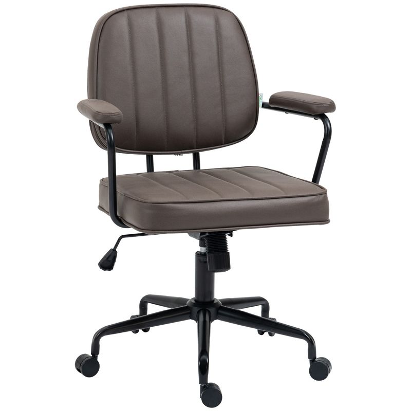Vinsetto Home Office Chair, Microfiber Computer Desk Chair with Swivel Wheels, Adjustable Height, and Tilt Function, 1 of 7
