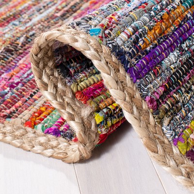 Coastal Charm Montauk 3' x 5' Hand-Woven Multicolor Cotton Rug