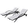 vidaXL Sun Lounger Black Poly Rattan 78.7 in Adjustable Armrests - 2 of 4
