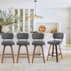 Bekrvio 26" Swivel Counter Height Bar Stools - Upholstered Faux Leather with Back, Bent Wood Legs, Mid Century Modern Kitchen Island Counter Stools - 4 of 4