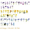 Wrapables Floral PET Stickers for Scrapbooking, Junk Journals, Stationery, Water Bottles, Phones, Laptops (120pcs), Blue Yellow Lavender - 3 of 4
