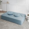 Ridstar Modern Convertible Plush Corduroy Foam-Filled Sofa Bed with 2 Pillows for Living Room-Light Blue - 3 of 4