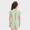 Girls' Short Sleeve Button-Down Shirt - Cat & Jack™ - 2 of 3