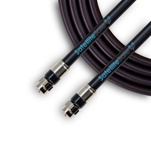 SatelliteSale Digital 75Ohm RG-6/U Coaxial Cable with F-Type Connector Indoor/Outdoor Universal Wire Black and White Cord - 1 of 4