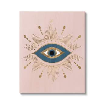 Stupell Industries Evil Eye Glam Boho Pattern Gallery Wrapped Canvas Wall Art