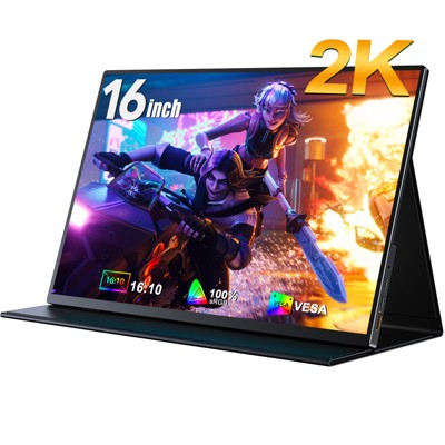 UPERFECT 16" 2.5K QHD Portable Monitor 500 Nits Ultra-Slim USB-C HDMI Second Screen for Laptop/PC/Console