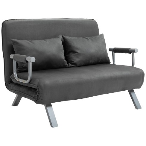 59.4 Upholstered Loveseat Sofa Couch, Pull-out Sofa Bed With Side Pocket,  Gray-modernluxe : Target