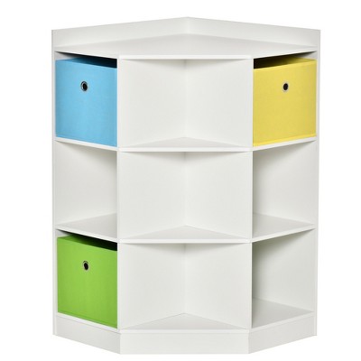 Corner Cubby Storage Unit with Four Reversible Baskets - White - Badger  Basket