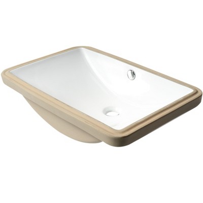 ALFI ABC603 White 24Inch Rectangular Undermount Ceramic Sink