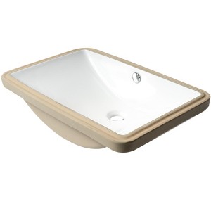 ALFI ABC603 White 24Inch Rectangular Undermount Ceramic Sink - 1 of 4
