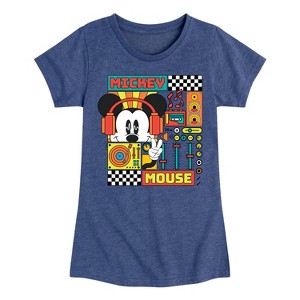 Girls' - Disney - Mickey Mouse Rhythm Waves Fitted Short Sleeve Graphic T-Shirt - 1 of 4