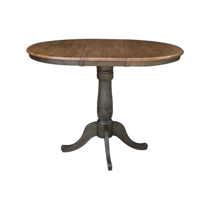 36" Kyle Round Top Table with Leaf Tan/Washed Coal - International Concepts, 6 of 10