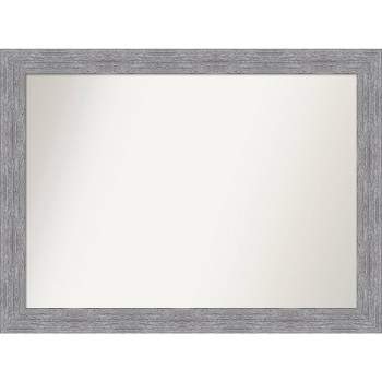 43" x 32" Non-Beveled Bark Rustic Gray Wall Mirror - Amanti Art