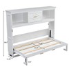 Twin Size Murphy Bed Wall Bed with Charging Station, Storage Drawer & Cabinets, Foldable Bed Cabinet Bed - ModernLuxe - 4 of 4