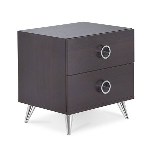 Acme Furniture 20" Elms Accent Table Espresso: MDF Construction, Wood Veneer Top, Drawer Storage, No Tools Assembly - 1 of 4
