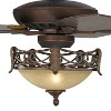 52" Casa Vieja Rustic Vintage Ceiling Fan with LED Light Remote Oil Rubbed Bronze Scavo Glass Bowl Low Profile for Living Kitchen Bedroom Family Room - 3 of 4