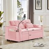 Runesay Modern Velvet Pull-Out Sofa Bed with USB Port, Ashtray and Swivel Phone Stand - 3 of 4