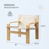 Kumasinova Modern Accent Chair, Solid Wood Armchair with Removable Washable Cover, Wide Armrest Mid-Century Lounge Chair, Roomy Sofa Chair - 4 of 4