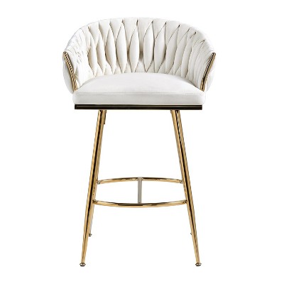 NicBex Bar Stools for Kitchen Island,Velvet Counter Bar Stools with Golden Legs,30 inch Bar Chairs for Dining Rooms,Kitchens Islands