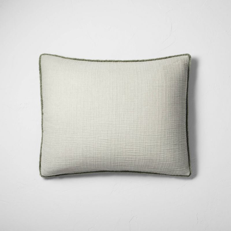 Textured Chambray Cotton Pillow Sham - Casaluna™, 1 of 9