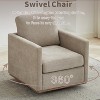 GDFStudio Clare 30.7” W Chenille Upholstered Wood Swivel Accent Chair with Metal Base - 4 of 4